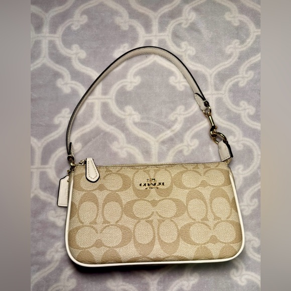 Coach Nolita Mini Purse Tan and White - Picture 2 of 10